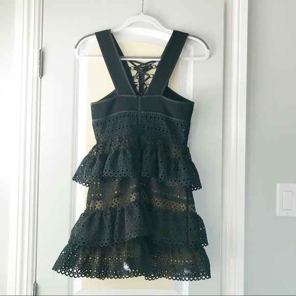 Self-Portrait Laced-Up Tiered Dress - Picture 6 of 12